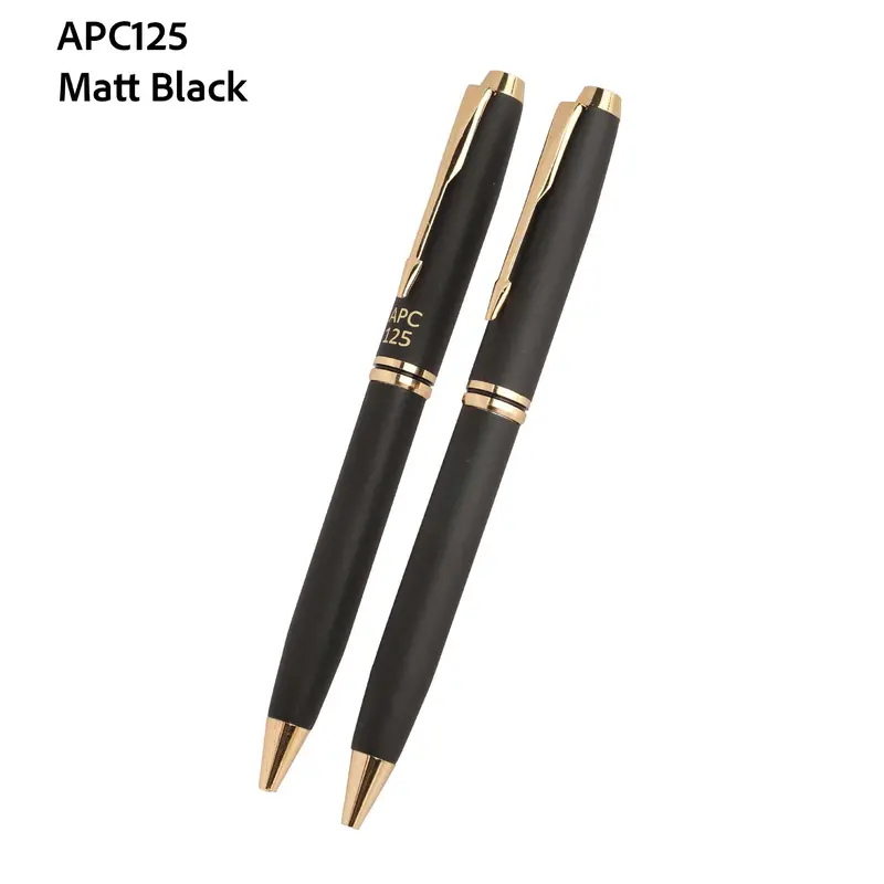 Black & Gold Grid Twist Pen