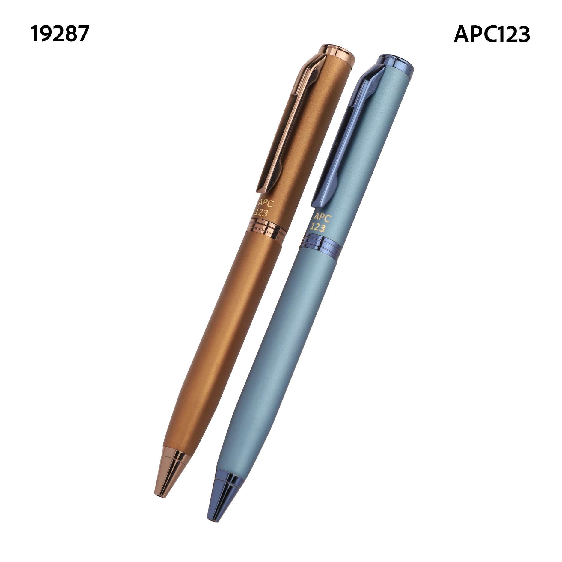 Bronze & Teal Duo metal pen set