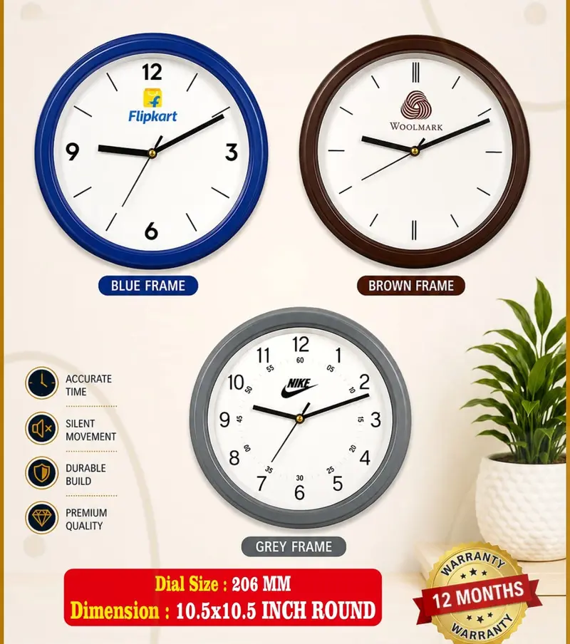 Bold Rim Round wall clock — 10.5 × 10.5 inch round