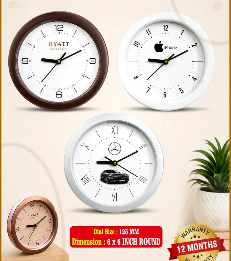 Round Table Clock table clock — 6 × 6 inch round