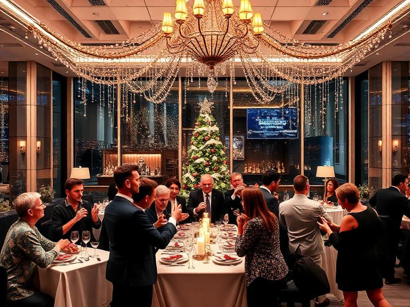 Corporate Christmas event with sophisticated theming