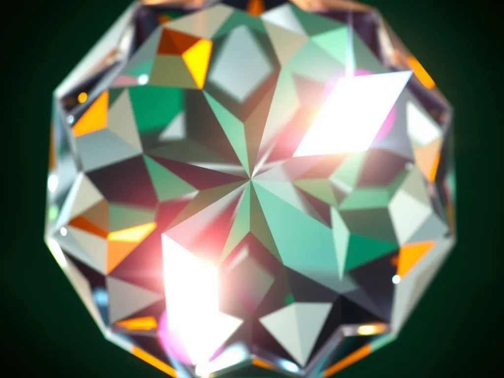 Macro close-up of crystal award facets refracting light