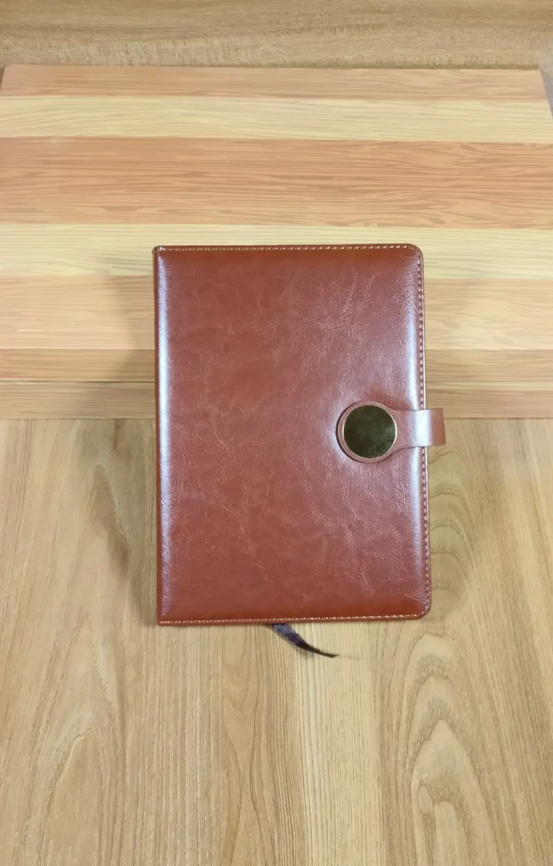 Notebook 10 — Tan Gold-Button Notebook