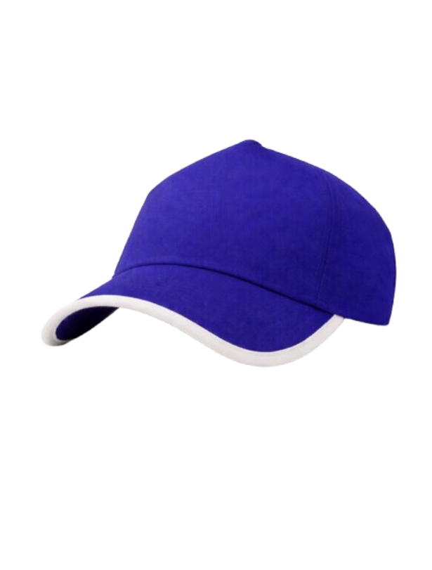 TeamMingl Royal Blue Premium Cotton Cap with White Contrast Tipping